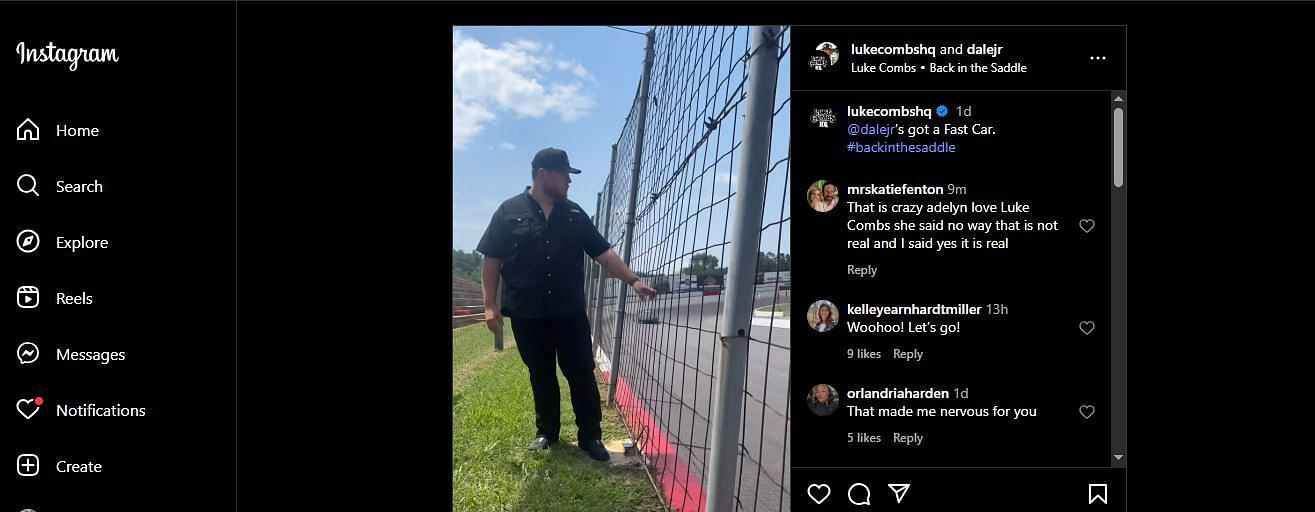 Source: Screenshot via Instagram @lukecombshq